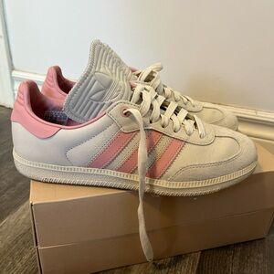 Adidas Humanrace Samba, 7.5W, pink and white, like new